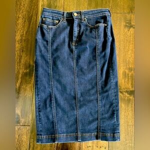 Boden Denim Jean Pencil Skirt 4 womens midi modest